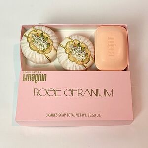 1 I Magnin Rose Geranium + 2 Perfumerie Verly Berlin Lilac Beauty Soaps Vtg New
